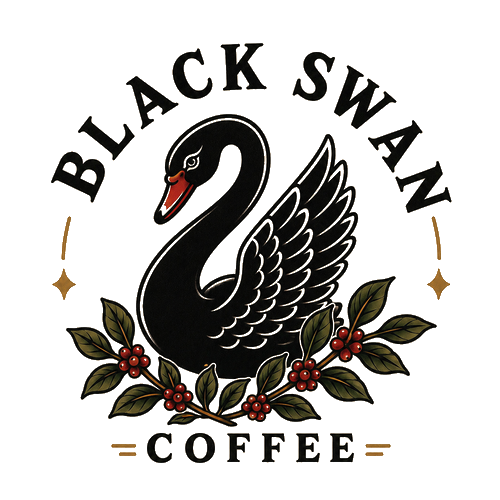 Black Swan Coffee Cart logo — mobile coffee cart serving Ohio, Indiana, and Kentucky
